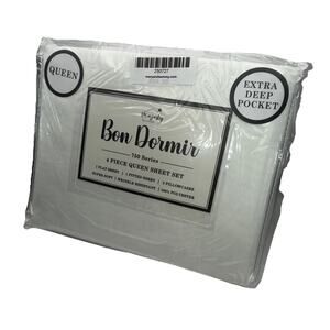 Queen Size Bed Sheet Set White - Majesty